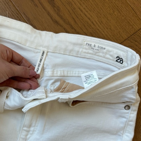 Rag & Bone High Rise Ankle Skinny - White Denim Jeans - Size 28 - EUC - Picture 3 of 5